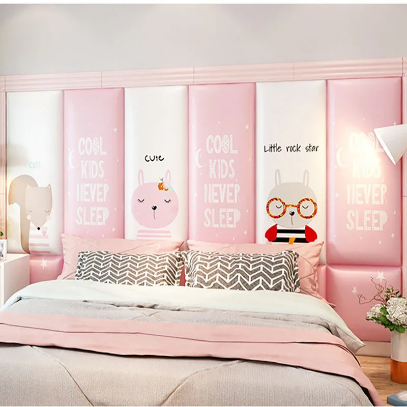 Cartoon Bed Headboard Childern Bedroom Furniture Decor Wood Wall Board Panels Head Board Stickers Bed Spread Tete De Lit