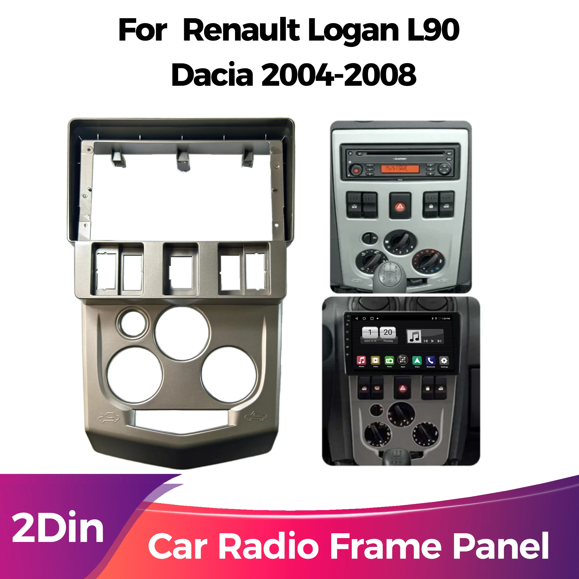 

2Din 9inch Car Radio Fascias Installation Dash Frame For Renault Logan L90 Dacia 2004-2008 Panel DVD Gps Mp5 Android Player Trim