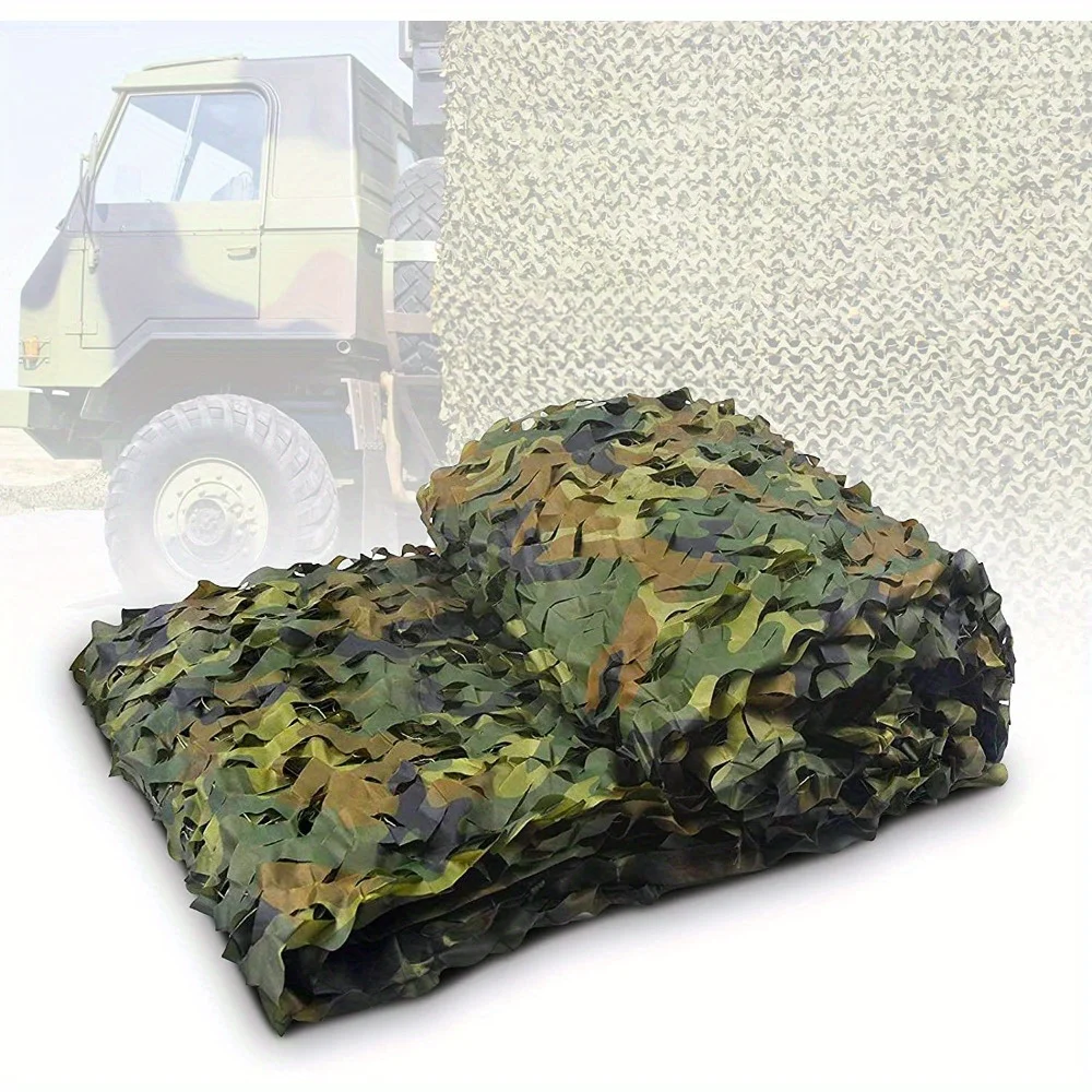 Filet de camouflage de chasse 6x4 mètres, filet de dissimulation extérieur, en tissu Oxford nylon, vert, durable, adapté à une utilisation en extérieur.