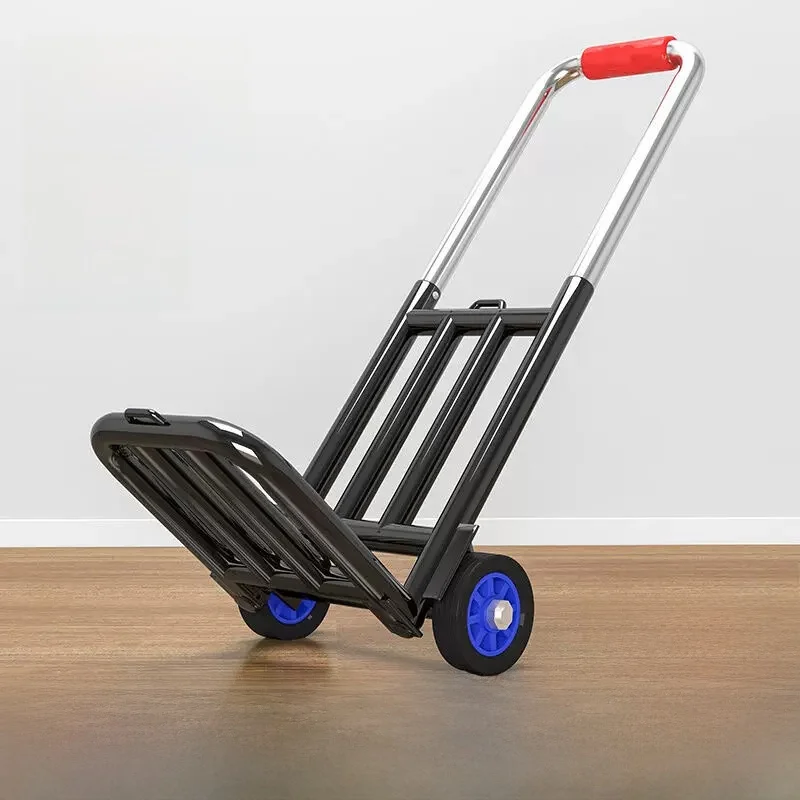 ポータブル手引きショッピングカート野菜購入用手押しカート折りたたみ式家庭用軽量トロリー食料品買い物用