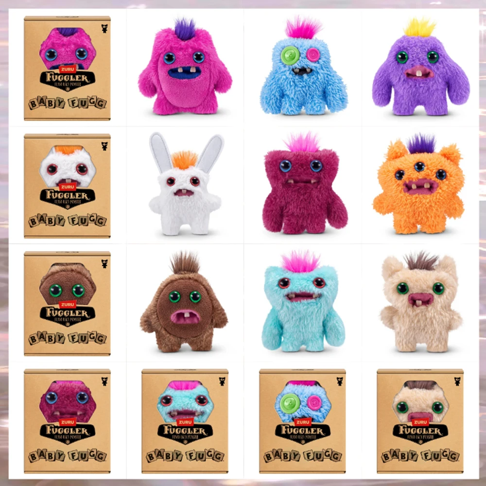 Baby Fugg Fuggler Monster muñeco de peluche Original conejo conejo divertido feo seto Grog Screech dientes de ojos anchos monstruo con caja