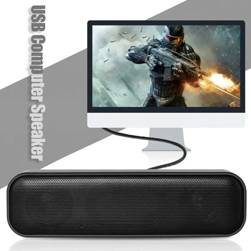 Wired Computer Sound Box HK-5008 USB Powered Soundbar Desktop Speaker for TV Desktop Laptop with 2 Subwoofers Music Player