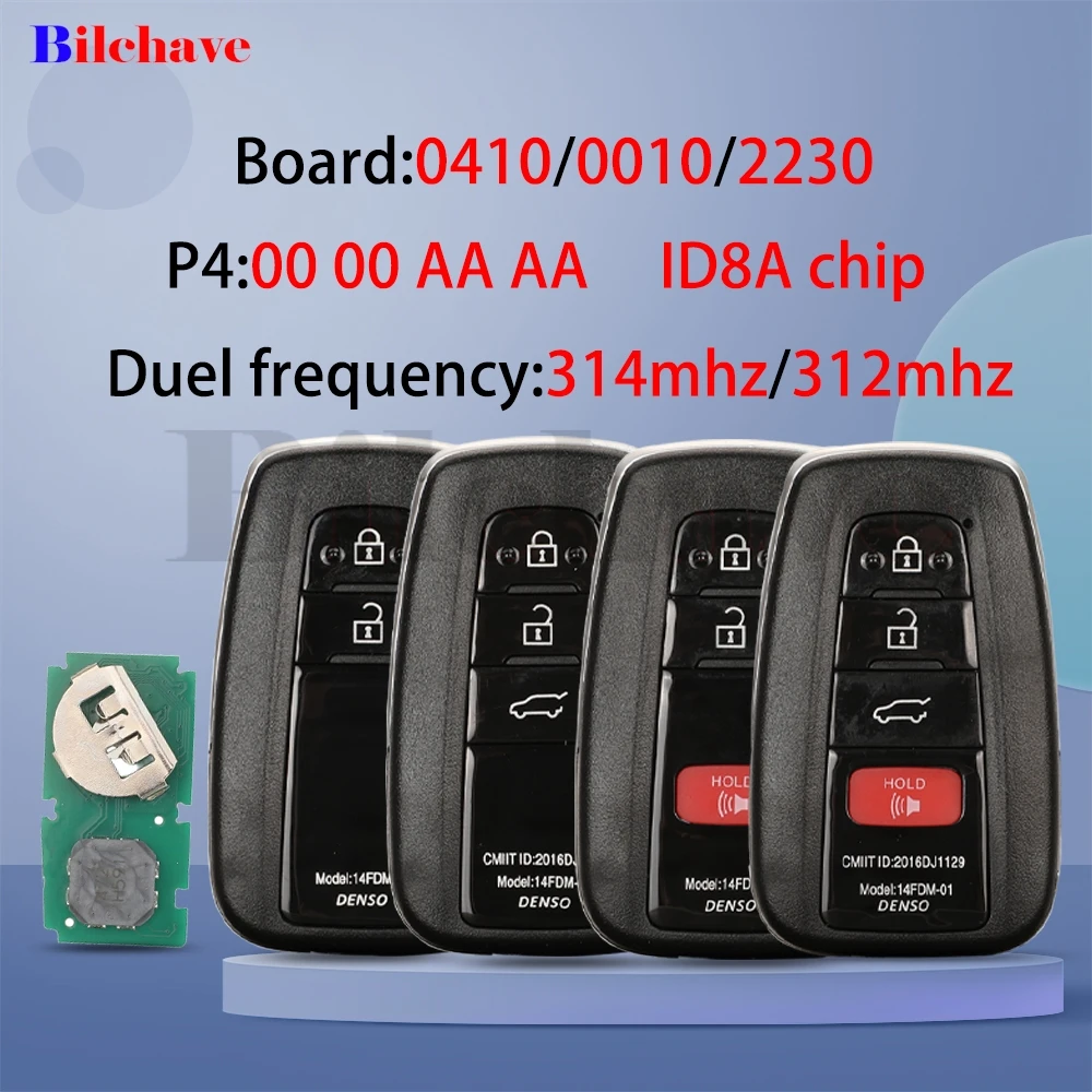 

Jingyuqin 2/3/4 кнопки P4: чип-плата AA ID8A: 0410/0010/2230 Duel: 314/312 МГц умный автомобильный пульт дистанционного управления для Toyota RAV4 (шляпа)