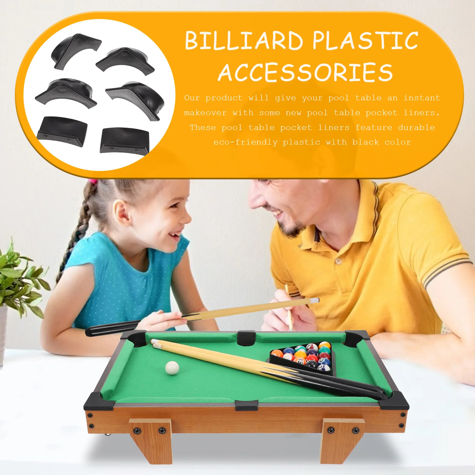 

2Sets Pool Table Pocket Liners Black Plastic Replacement Liners Easy Install Durable Billiard Table Accessories