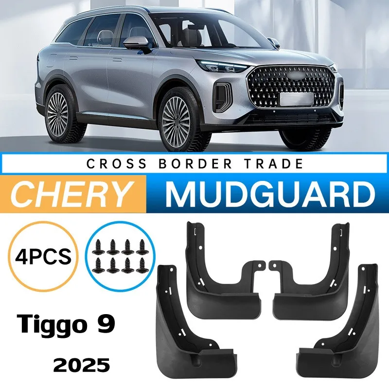 

4pcs Car Mud Flaps For CHERY Tiggo 9 2025 Accessories Mudguards Fender Mud Guard Flap Splash Flaps Mud To Prevent Splashing