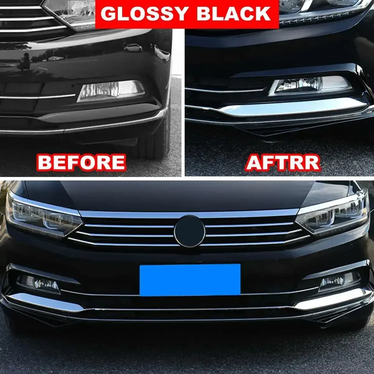 Front Fog Lights Eyebrow Wind Knife Sticker For VW Passat B8 Variant R Line 2016-2019 Fog Lamp Eye Lid Cover Trim Body Kit