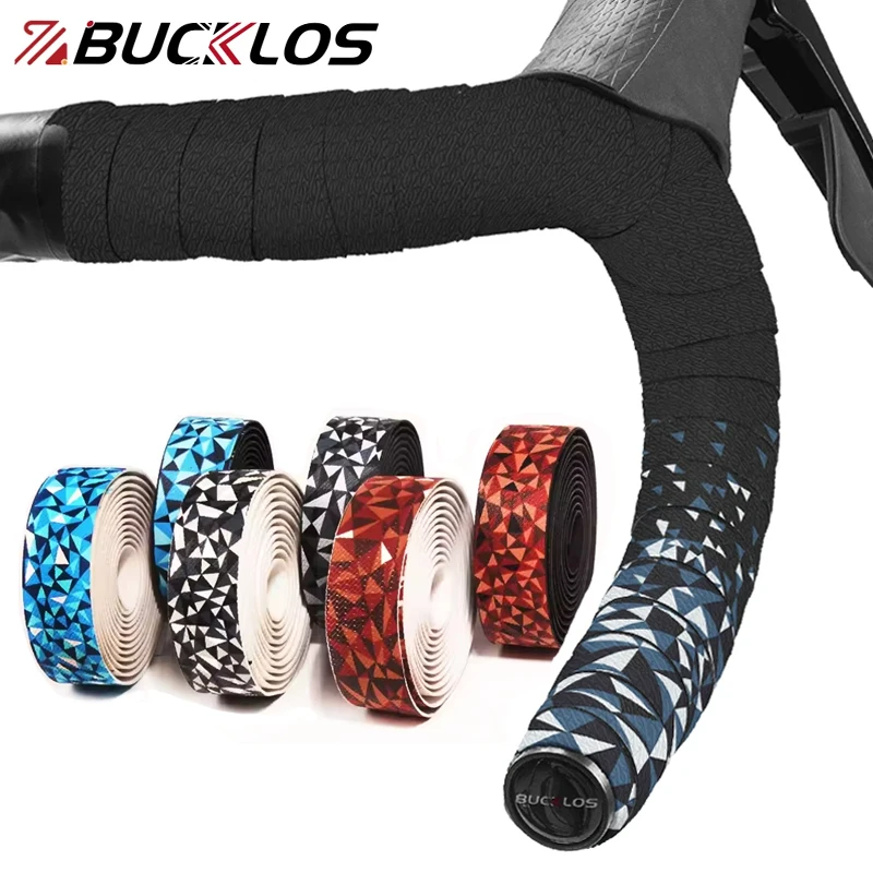 เทปพันแฮนด์จักรยาน BUCKLOS แบบไล่เฉดสี ป้องกันการสั่นสะเทือน ป้องกันการลื่นไถล ทำจากวัสดุ EVA สำหรับแฮนด์จักรยานแบบโค้ง