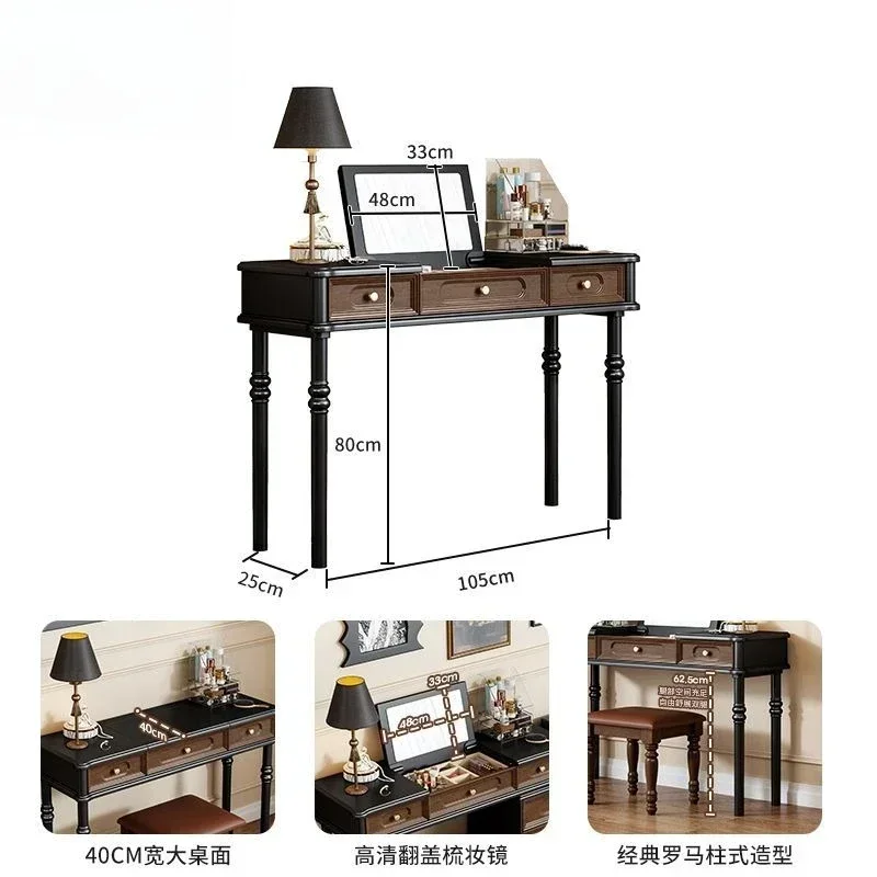 One-piece antique bedroom, bedside cabinet, corner French retro makeup table, desk