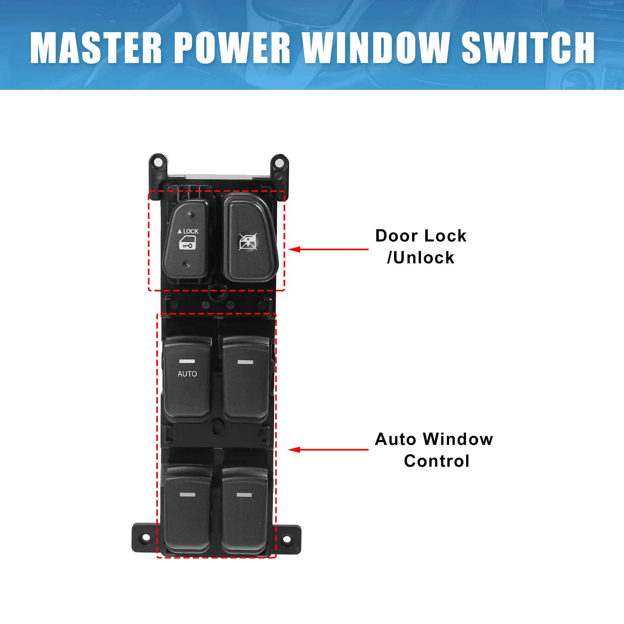 Uxcell Power Window Switch Driver Side Power Window Master Control Switch 93570-3K600 Replacement for Hyundai Sonata 2008-2010