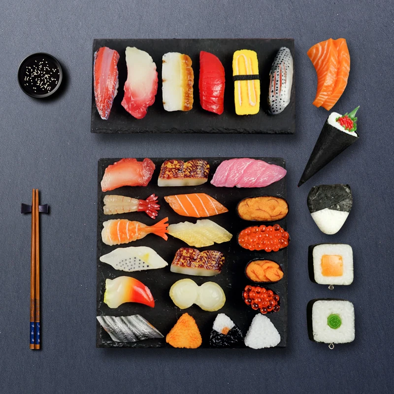 Fake Simulation Food Display Props, Sushi, Salmon, Tuna, Fish Block, Portion Slices Model, Hotel, Restaurant, Shop Decor