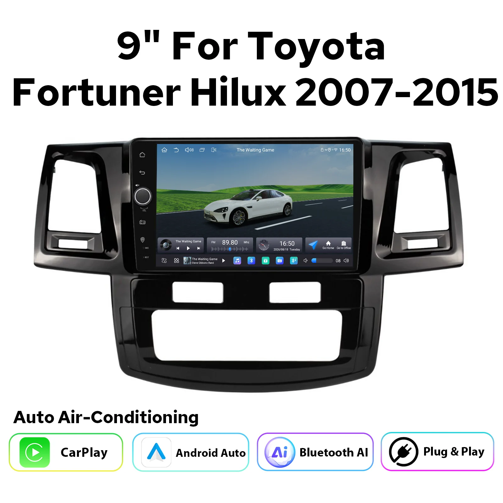 JOYING Android Car Stereo for Toyota Hilux Vigo Fortuner SW4 2007-2015 Wireless CarPlay Android Auto GPS Touchscreen