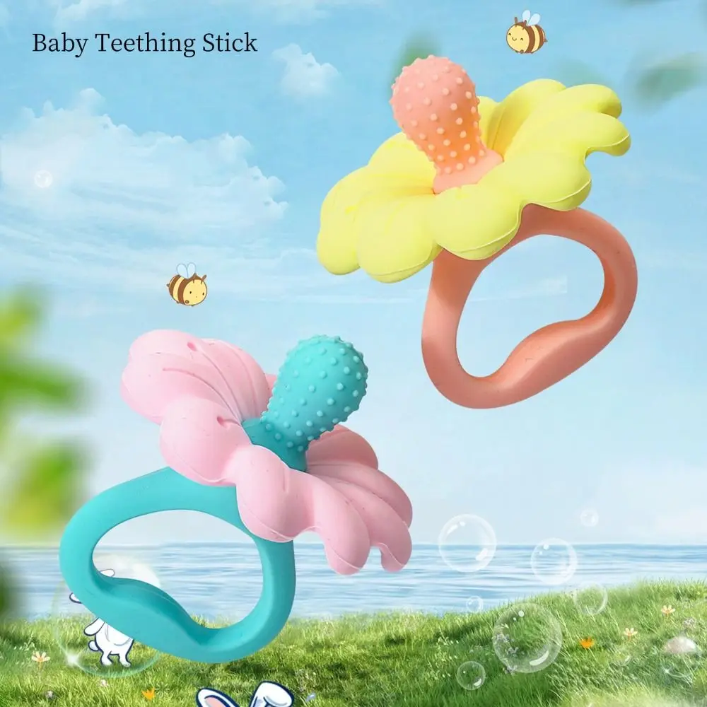 Food Grade Silicone Baby Teething Stick Animal Appearance High Temperature Resistance Baby Hand Ball Toys Washable Cute