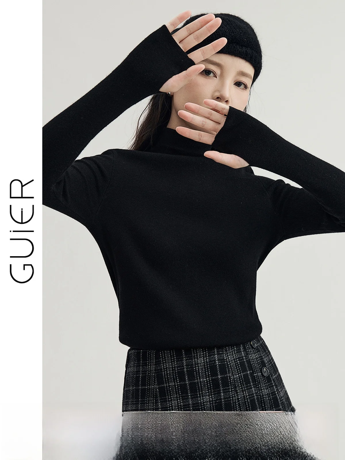 

Женский вязаный облегающий топ Guier High Ne, весна-осень 2024, новый универсальный, хорошо облегающий топ для похудения