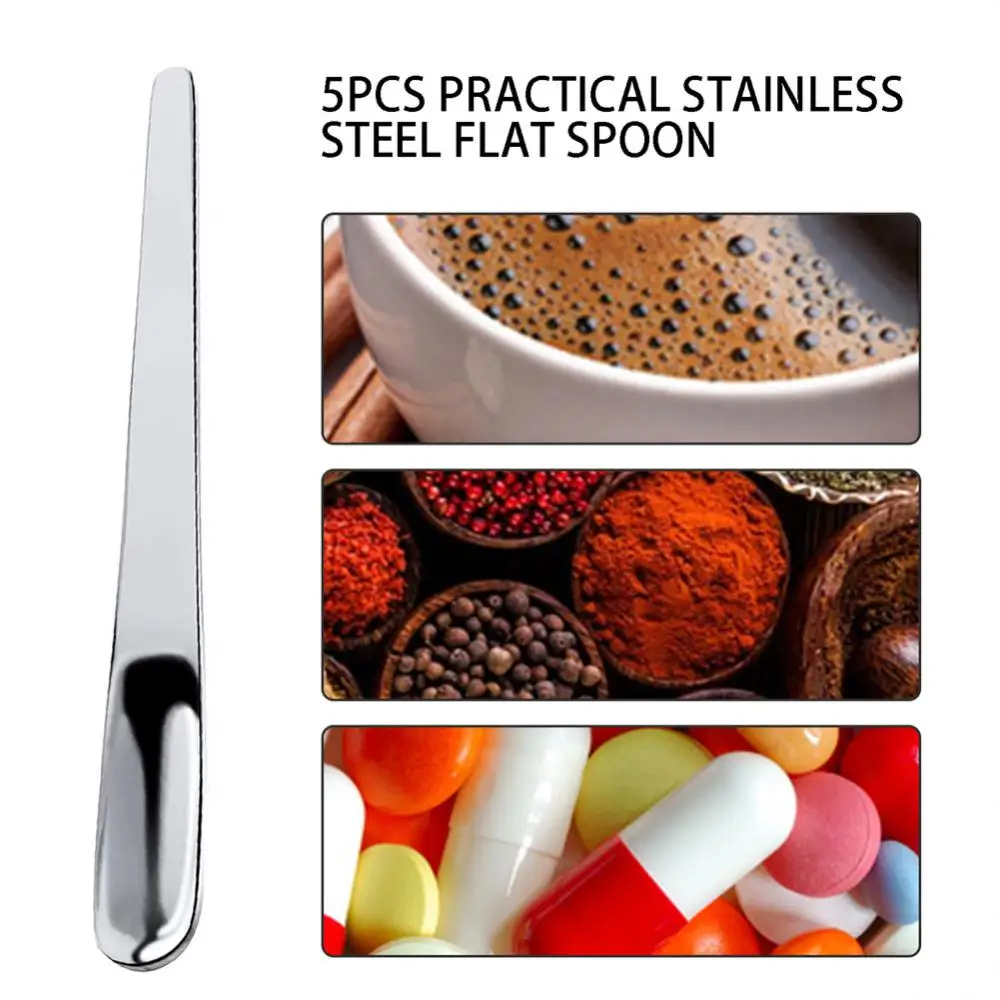 Stainless Steel Coffee Spoon Ice Cream Dessert Scoop Kitchen Tea Spoon Tableware Snack Scoop Dinnerware Tools