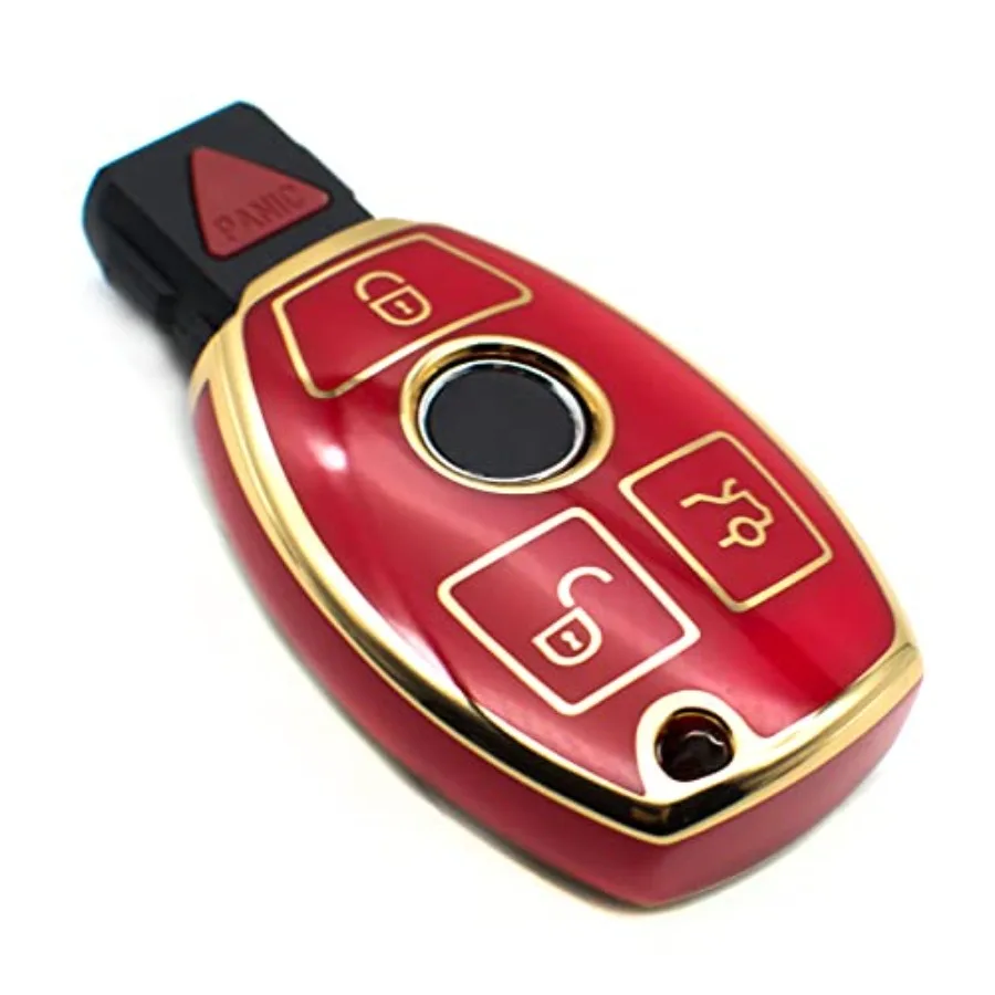 

Key Fob Cover Compatible with Mercedes Benz CLS CLA CLK GL R SLK AMG A B C S E G M Class Smart TPU Remote Keyless Key Fob Case