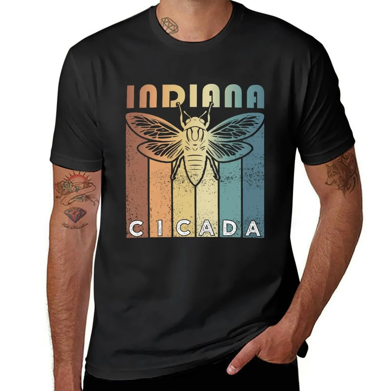 Retro Indiana 2024 Cicada Summer Swarm, Vintage Cicada T-Shirt blacks tees sports fans men clothing