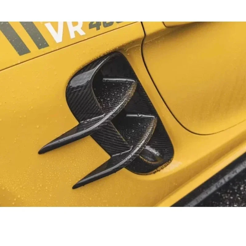 For Porsche 718 Cayman Boxster Carbon Fiber Set Auto Fender Side Air Vent Side wind knife Outlet Cover Car Accessories body kit