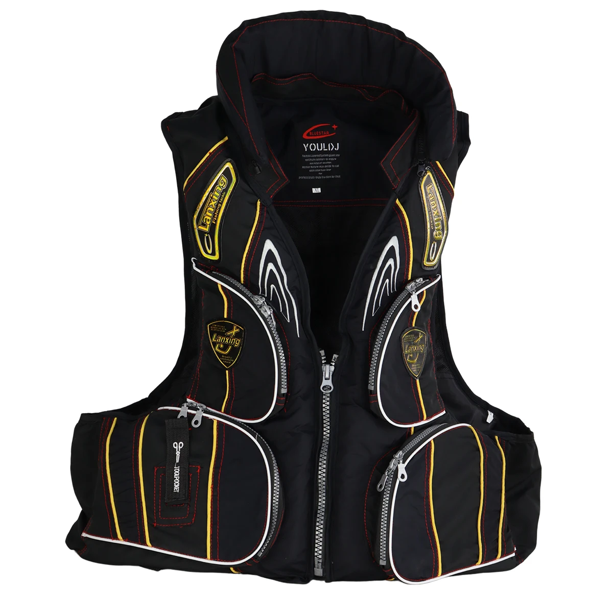 ZYZ Men Rock Fishing Jacket Multi-function Buoyancy Vest Buoyancy Greater than 7.5kg Outdoors Sports Boating Fishing Clothes