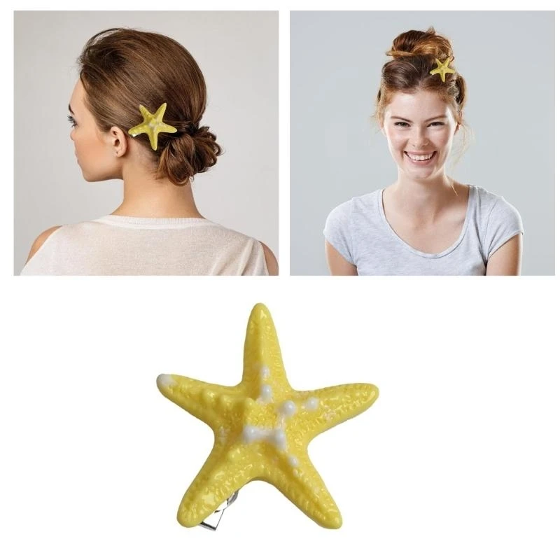 

Star Fish Designs Hair Clip With Life Like Designs Spring Clip Hair Accessory For Fashionable Women And Special Occasion 15UB