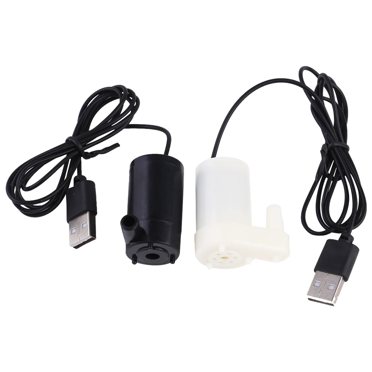 

2pcs USB 5V Plunger Pump Miniature Submersible Pump with 1 Cord for Fountains Ponds Aquarium Fish Tank (Black, White)