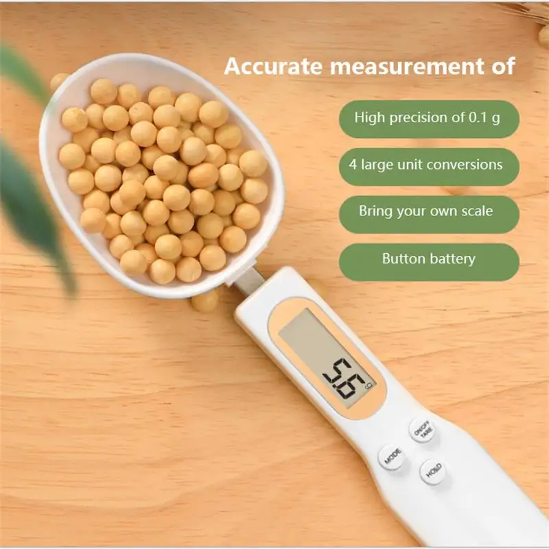 

1Pc LCD Digital Measurement Adjustable Weighing Spoon Kitchen Scale Electronic Measuring Spoon Coffee Powder Scale Baking Scale