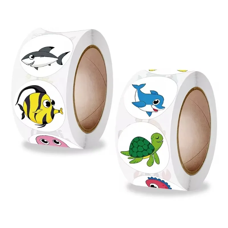 100-500PCS  stickers Animal Stickers Roll New Small Packaging Rolling Stickers Photocard Decor Lables