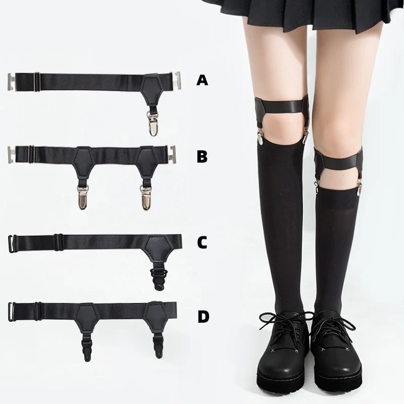 Harajuku Leg Rings JK Socks Female Tube Socks ins Tide Japanese Uniform Leg Socks Thin Legs Knee Tube Socks Buckle