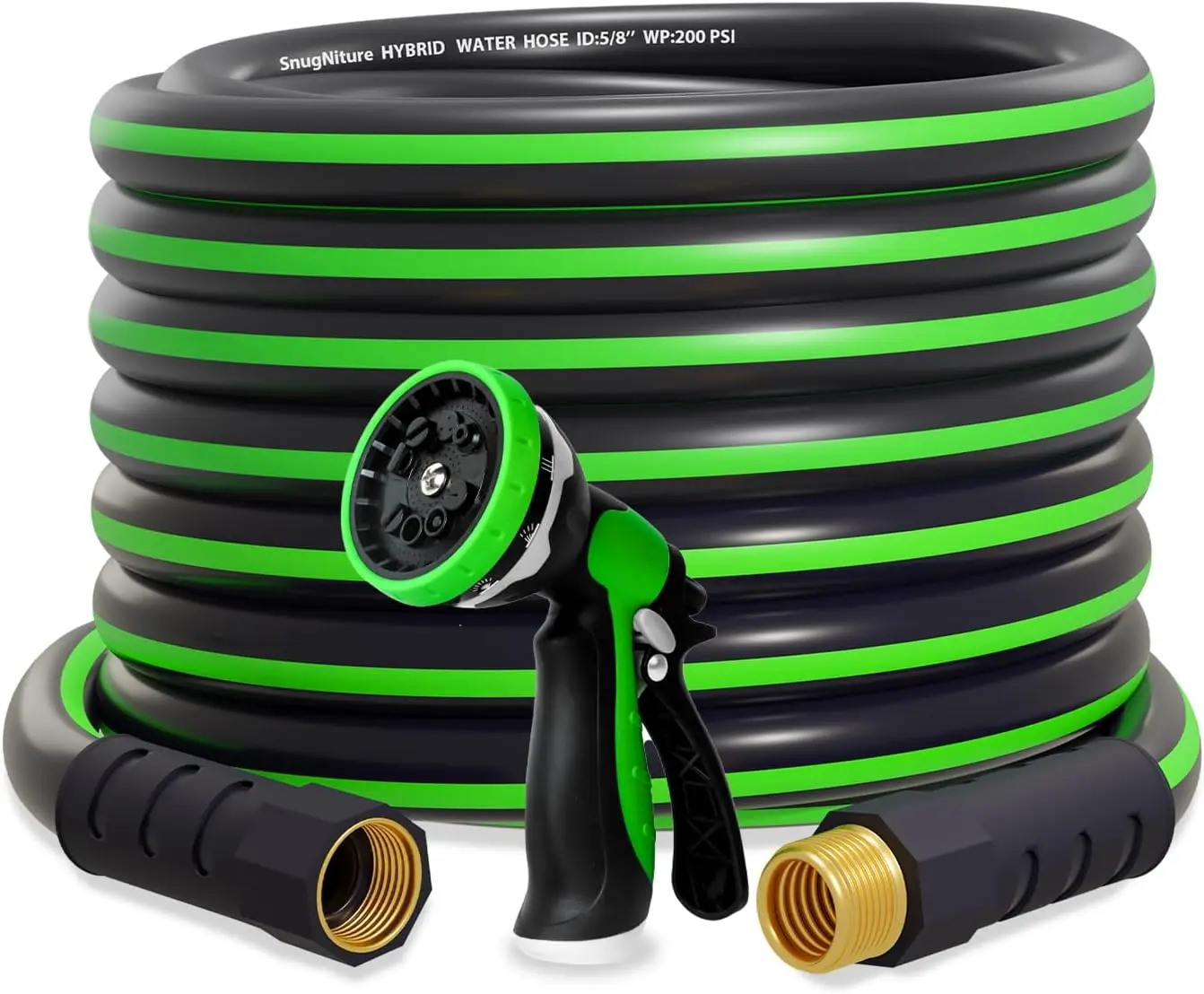 

Garden Hose 100 ft x 5/8" Heavy Duty Flexible Water Hose with 3/4'' Solid Fittings for All-Weather Outdoor