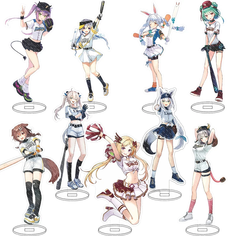 Аниме Hololive в бейсбольном стиле, фигурка-подставка, модель, тарелка Uruha Rushia Hosimati Suisei Inugami Korone, сумки-подставка, модель, милая фигурка