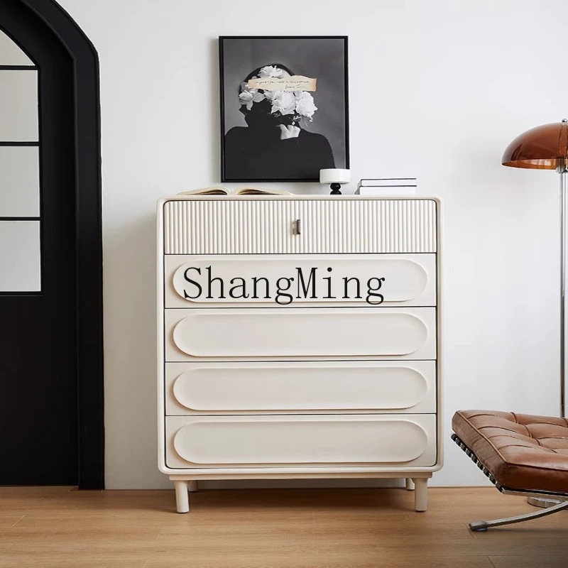 

ZYY cream wind chest bedroom bedside wall storage cabinet living room small apartment side cabinet