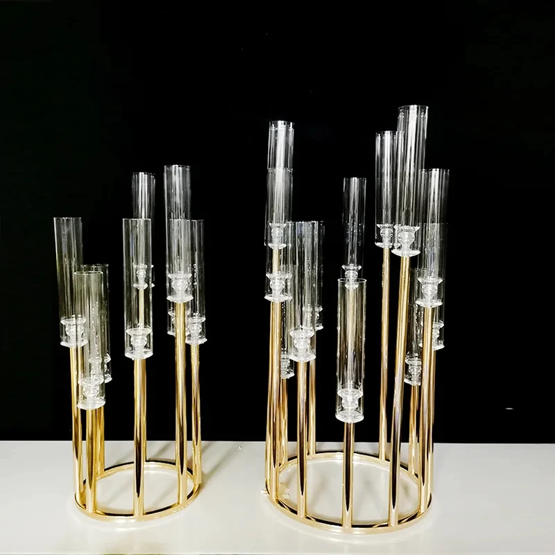 Elegante Metall-Kerzenhalter für Hochzeiten, Tischdekoration, Säulenständer für Partydekoration – Detail 2