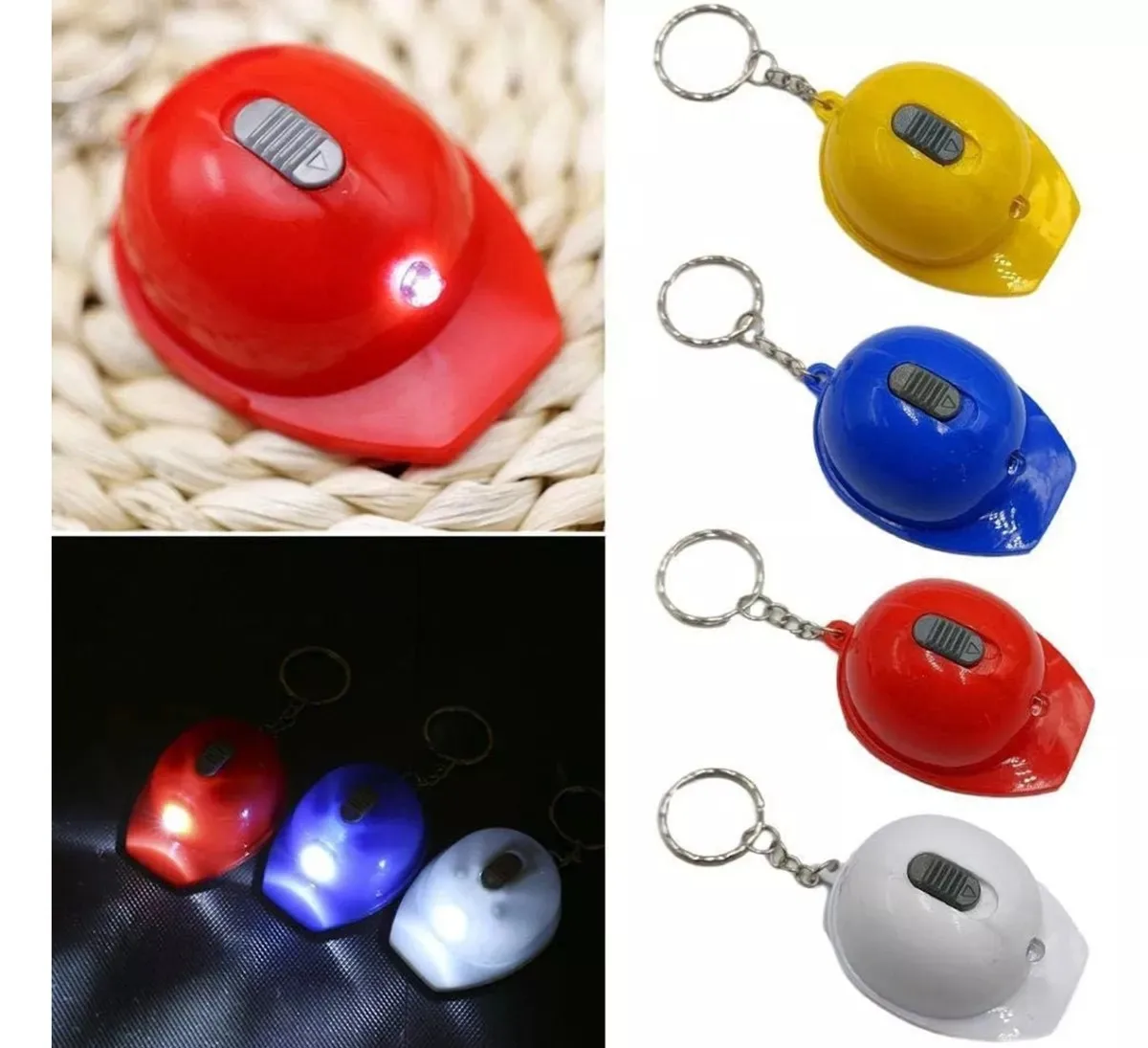 10 Pcs Construction Party Favors Keychains Mini LED Flashlight Keychain Under Construction Birthday Party Gifts Trucks Key Ring