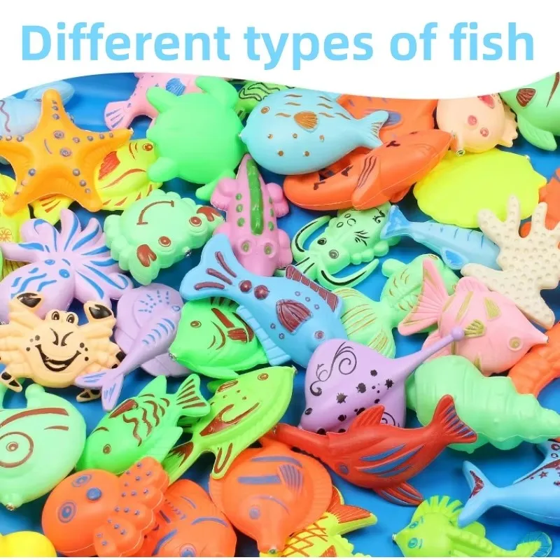 子供用磁気釣りおもちゃセット、インフレータブルプール付き - 赤ちゃんや子供向けの屋内外スポーツパズルおもちゃ、水遊びおもちゃ