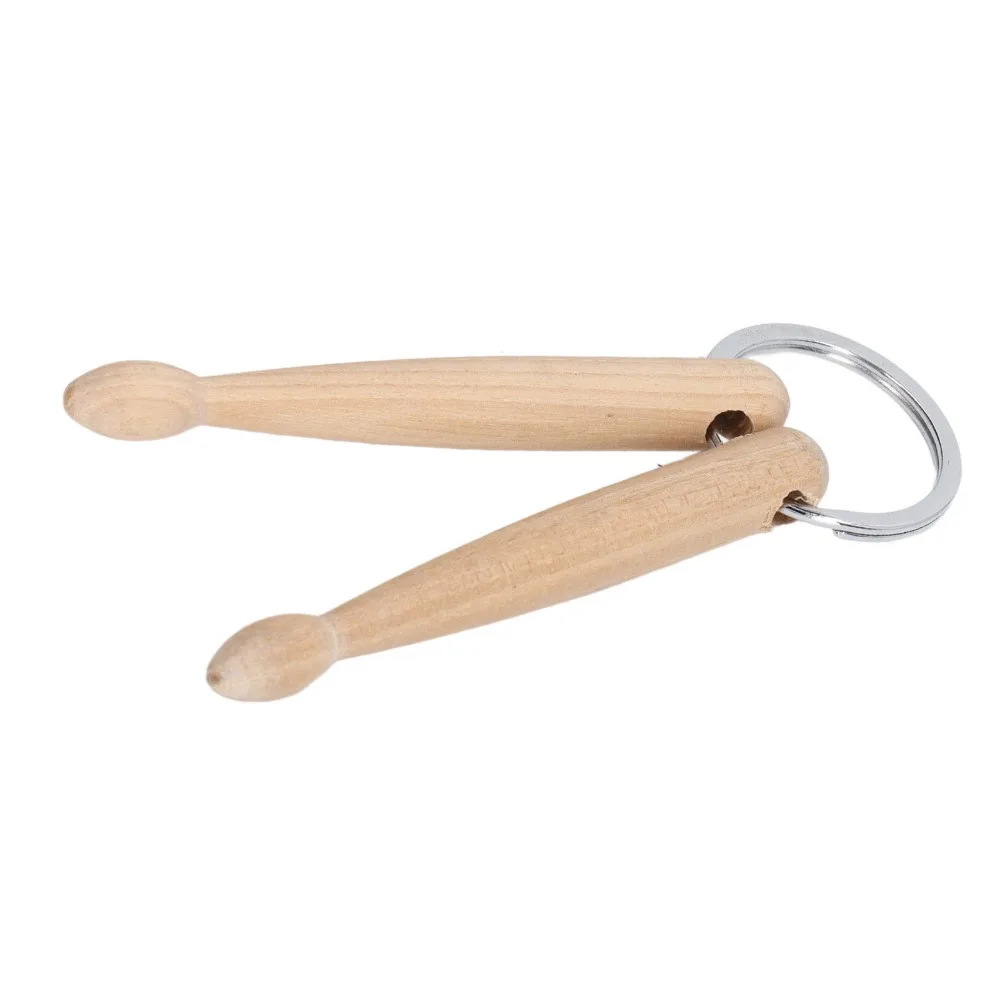 ​Beech Wood Drum Stick Keychain ​Miniature ​Lightweight​ ​Percussion Key Ring​ Music Instrument Charm Smoothly appearance