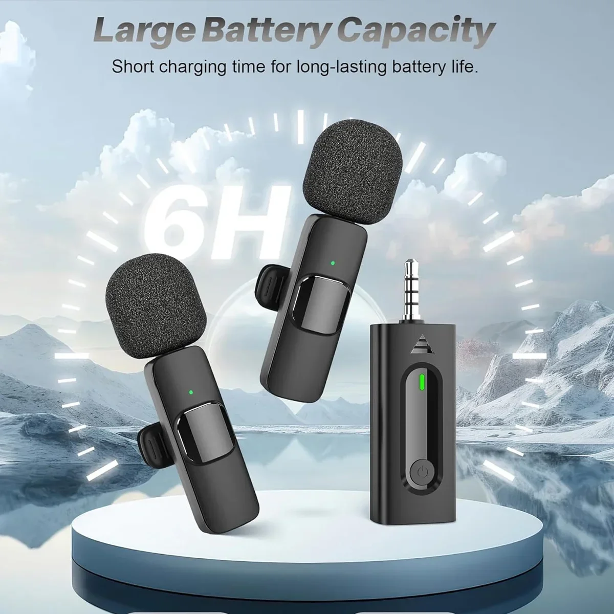 ميكروفون Lavalier لاسلكي جديد للبث المباشر/يوتيوب/تيك توك/فيسبوك ميكروفون للحد من الضوضاء المباشرة لهواتف iPhone/Android #5