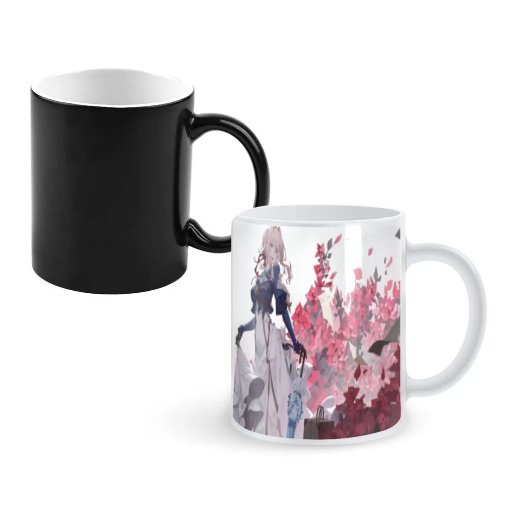 Hot Anime Violet Evergarden Cartoon Color Changing Mug Sensitive Ceramic coffee Tea Mugs Cup best gift for friends