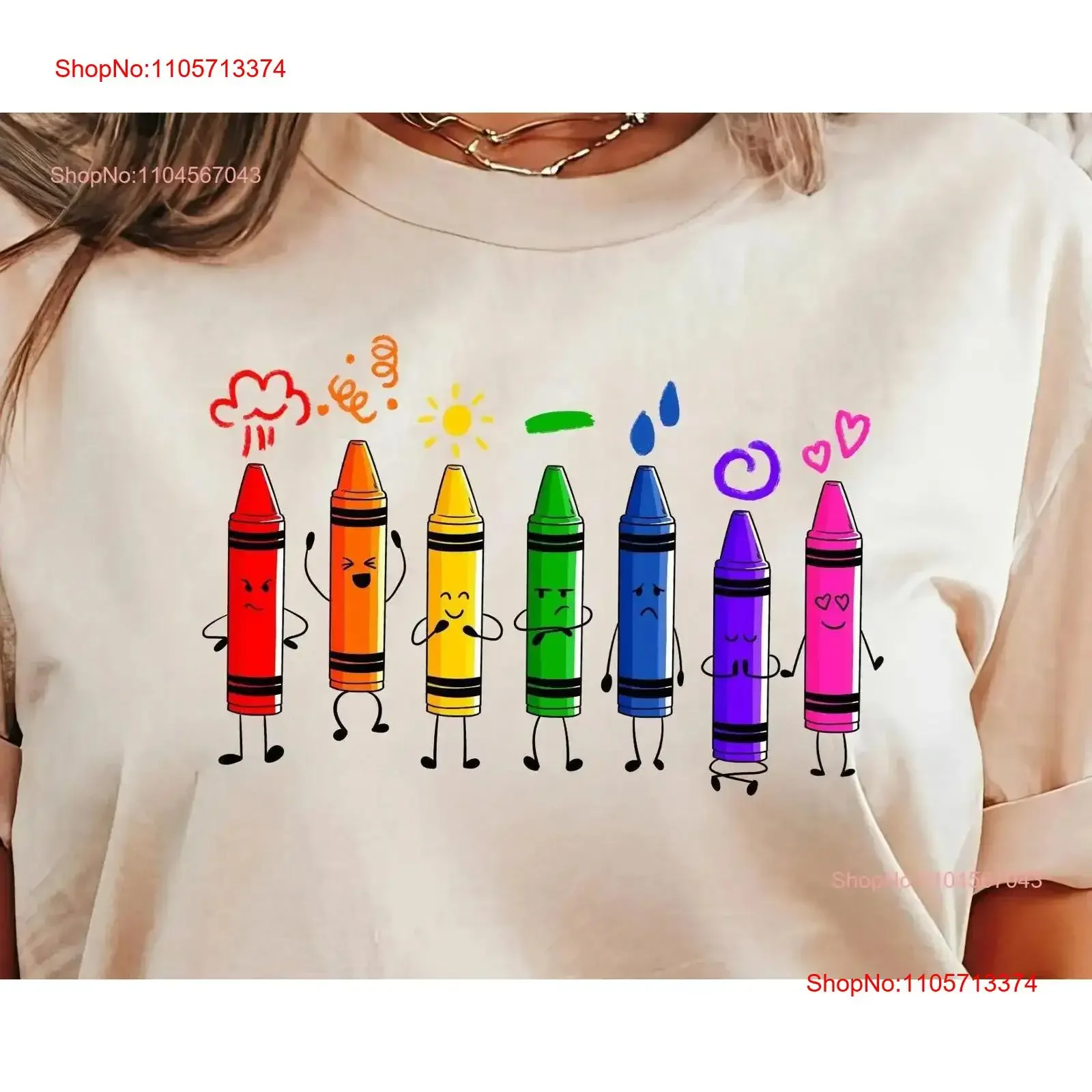 The Day Crayons Quit book colorful emotions T Shirt elementary teacher preschool kindergarten popular vintage Washed Versatile