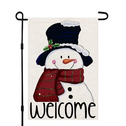 Welcome Christmas Garden Flag 12x18 Inch Double Sided 12