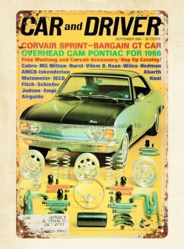 1965 Car Driver autos Corvair Sprint GT  metal tin sign wall art