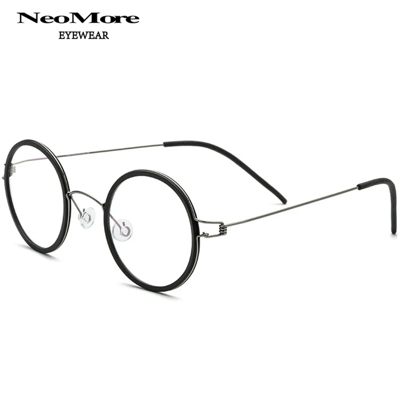 

Men's Round Titanium Alloy Eyeglass Frame Women's Fashionable Prescription Reading Eyewear Diplopia Myopia Multifocal Glasses
