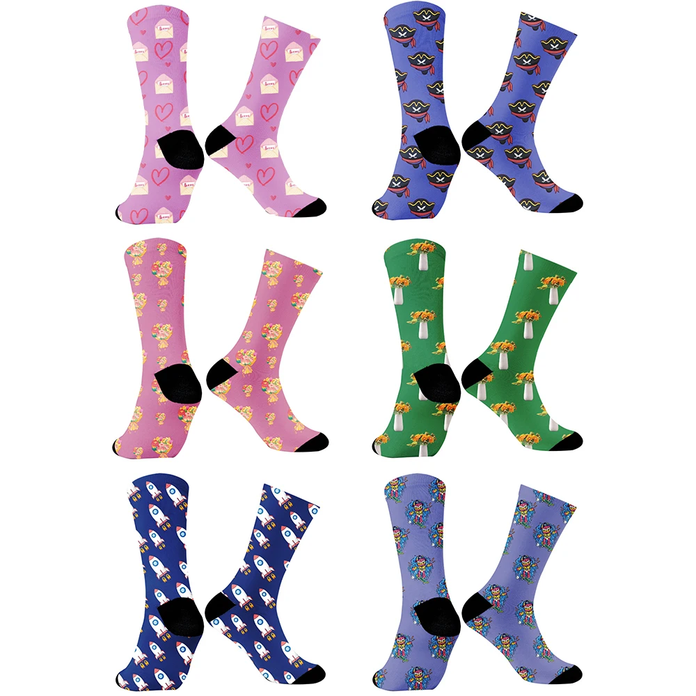 2024 New Fashion Socks Creative Asymmetric Cotton Socks Personalized Popular Couple Socks