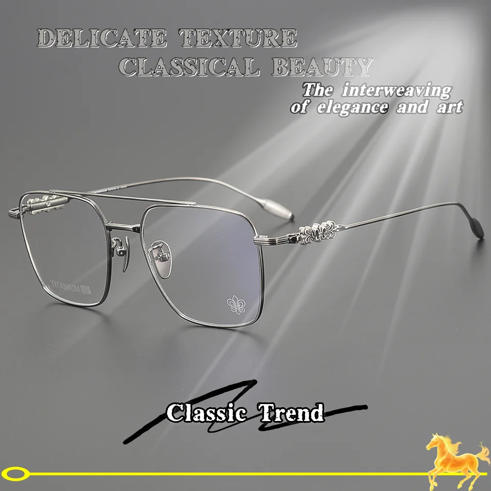 

Высококачественные модные мужские и женские очки-авиаторы класса люкс с титановой оправой, в стиле ретро, с гравировкой, для коррекции зрения