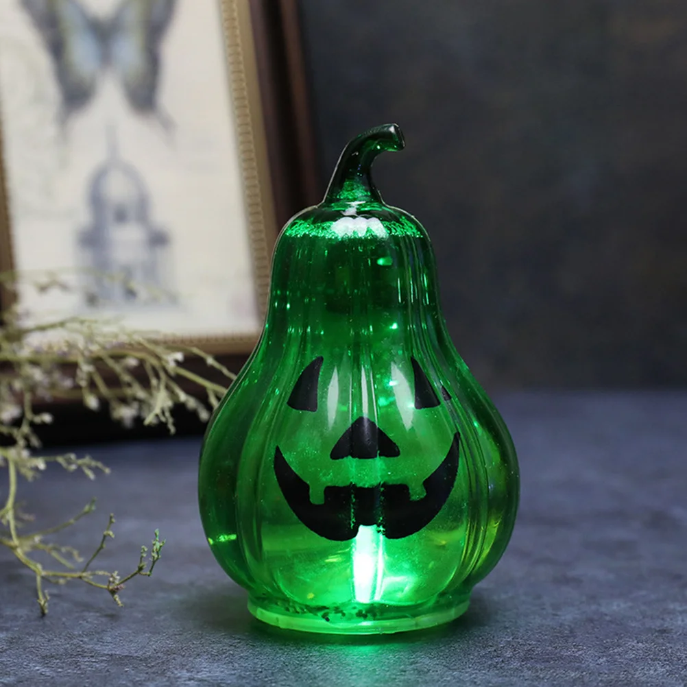 

3Pcs LED Glowing Pumpkin Light Unique Halloween Pumpkin Lamp Props Plastic Decoration for Bar Ktv Party White Green Orange