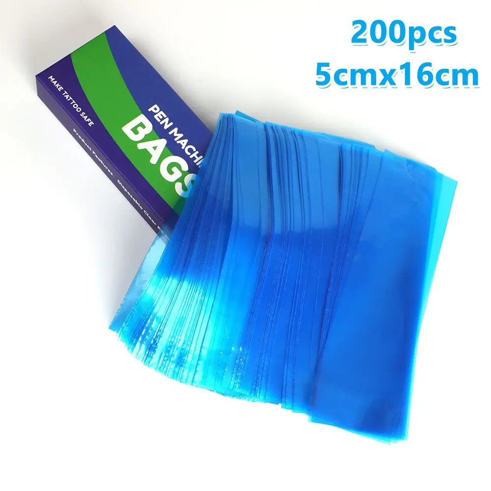 

Blue Plastic Disposable Tattoo Pen Bags 200pcs Covers Cartridge PMU Tattoo Machine Clip Cord Sleeves Tattoo Supplies Covers