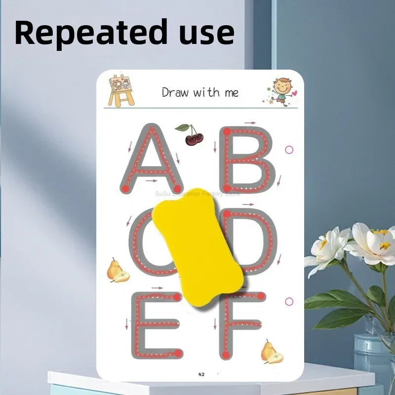 Tracing Workbook Set Pen Control Copybook Training Erasable Magical Cards Training Exercises Puzzle Early Education Book