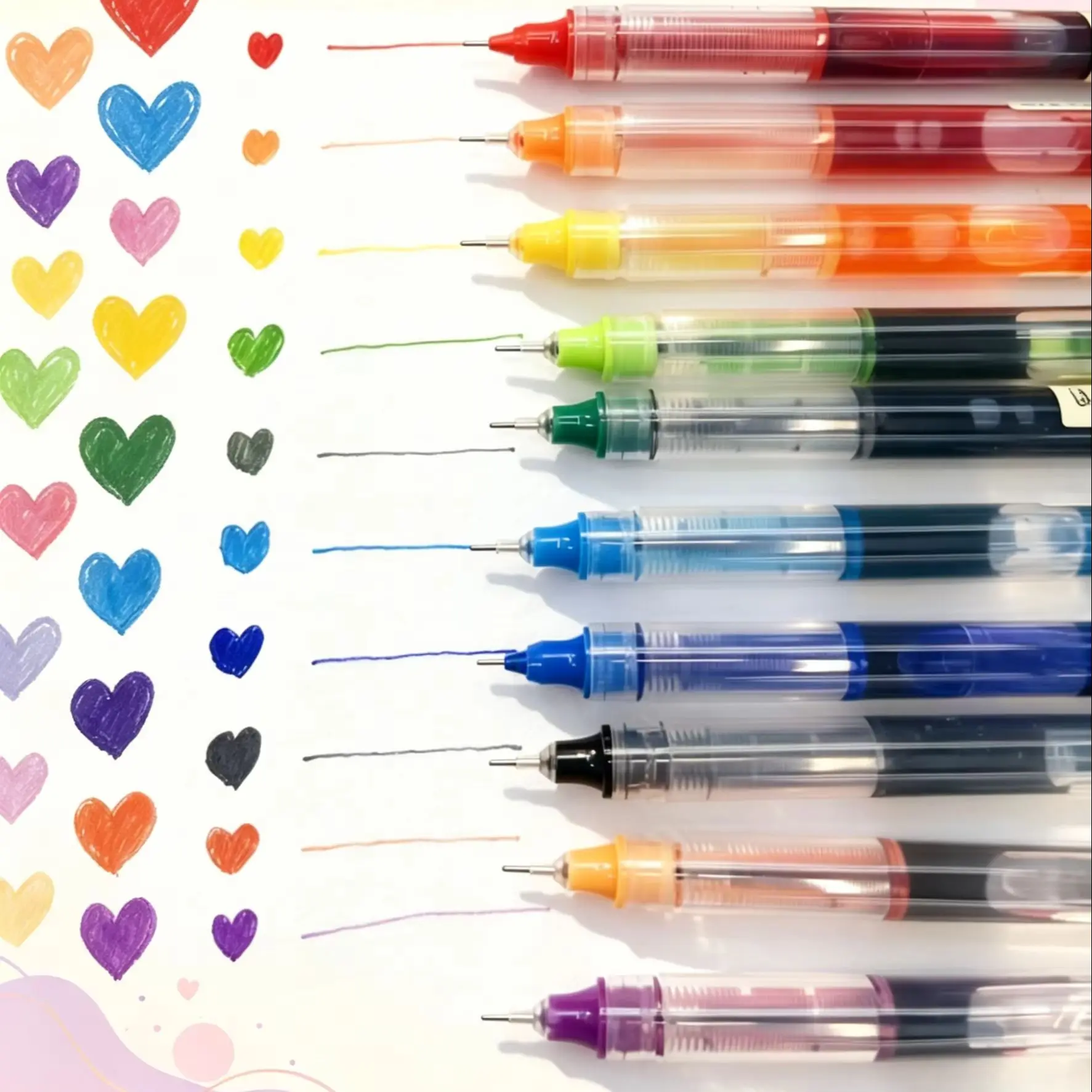 12+1Color Straight Liquid Gel Pens Set - Vibrant Ink for Student Notebooks, Crafts & Art Projects, Smooth Writing Gel Ink Pens