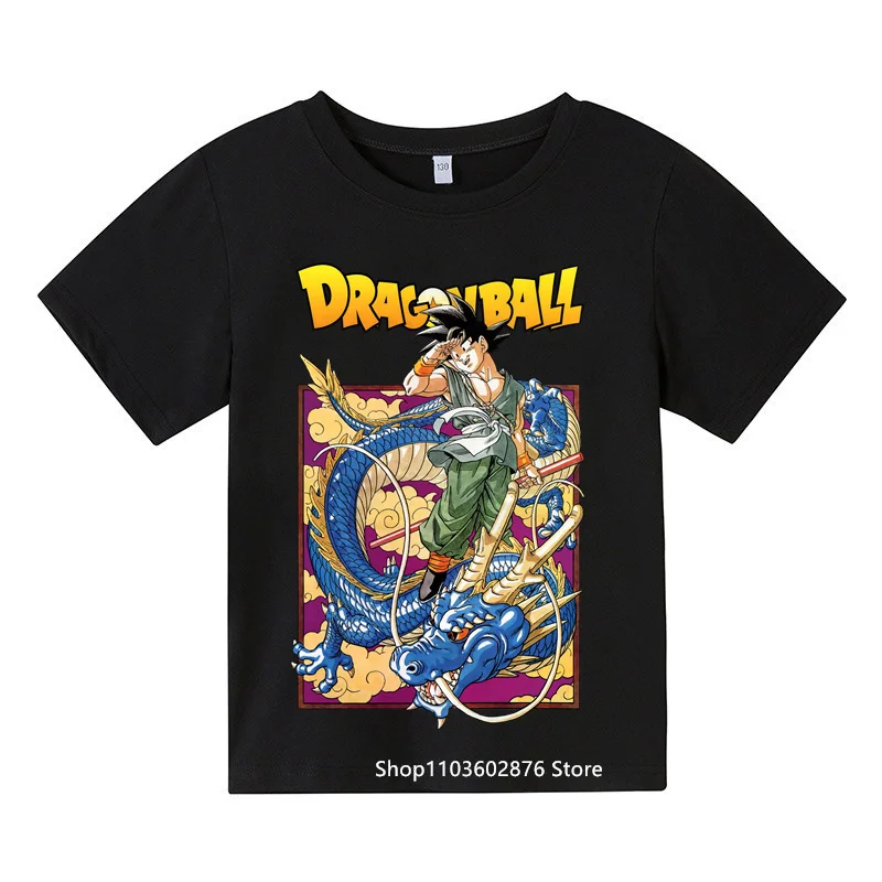 New Dragon Ball Anime Print Stylish Summer Tops for School Boys and Girls