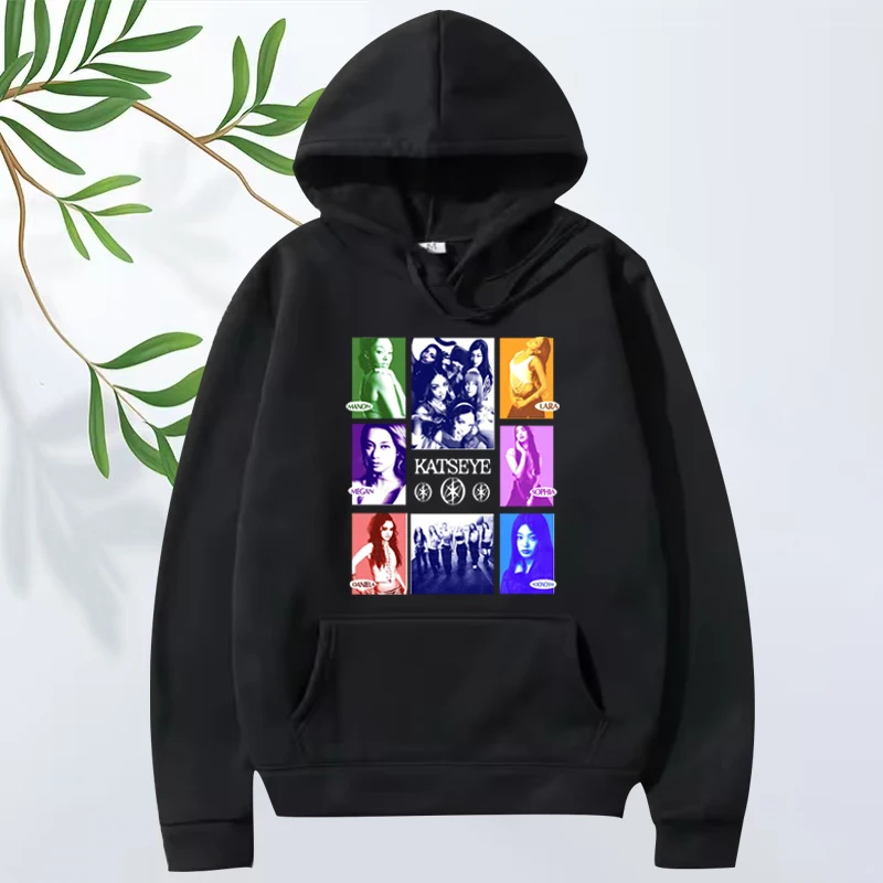 kpop Katseye poster Essential hoodie men women vintage fashion Long sleeve Sweatshirt with print Graphic oversized hoodie unisex