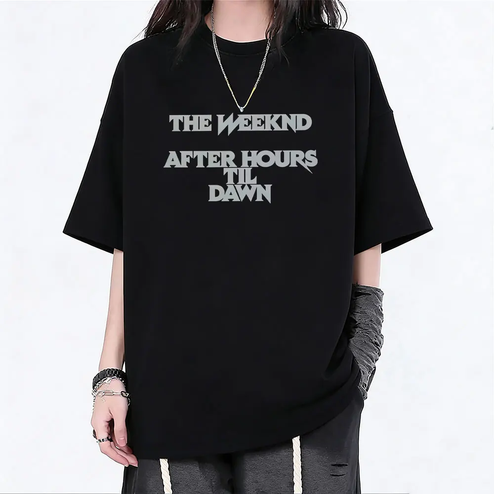 

Rapper The Weeknd After Hours Til Dawn with Playboi Carti Tour 2026 T Shirt Men Women Clothing Hip Hop Fashion Pop Music T-shirt
