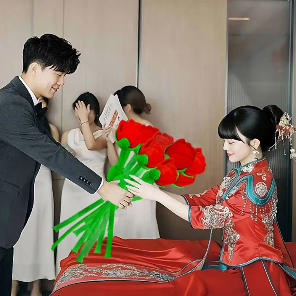 

2 шт. романтические тканевые букеты роз красные 35/45/65 см мягкие многофункциональные изысканные искусственные цветы розы свадебный декор